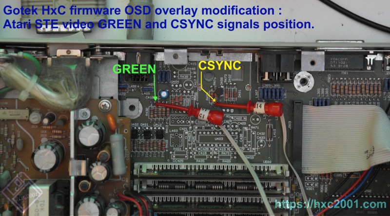 Gotek HxC Firmware On-Screen-Display Atari STE wiring