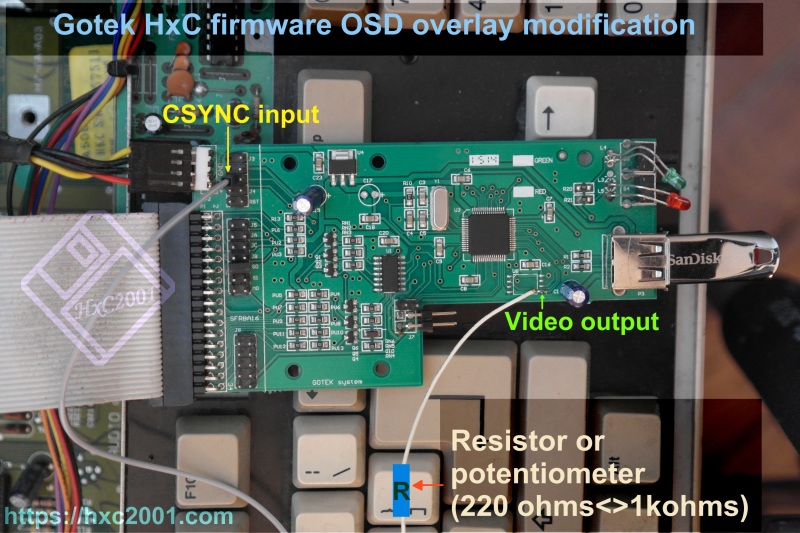 Gotek HxC Firmware On-Screen-Display Gotek wiring