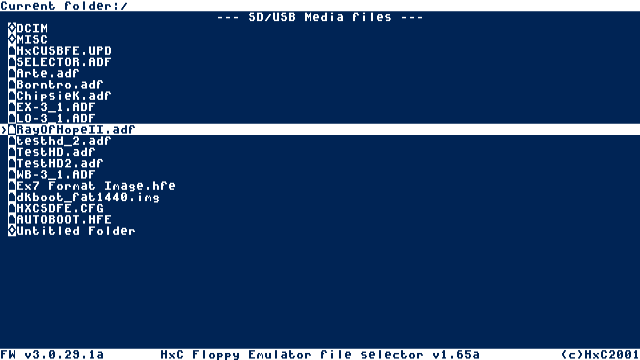 Atari ST / Amiga HxC File selector
