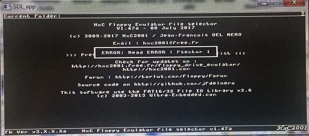 ERROR: Read ERROR ! fsector 1