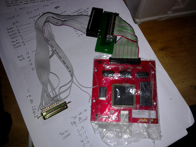 The HxC USB emulator and floppy cable adaptor.