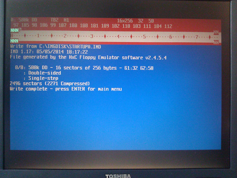Picture 2 - Error when trying a HD disk (NNN at the last tracks)