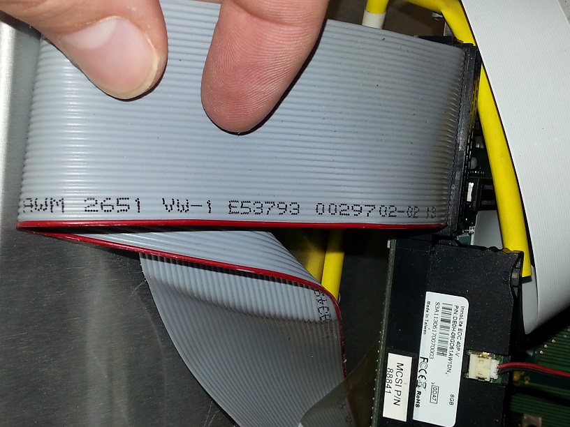 Text on cable that joins floppy emulator.