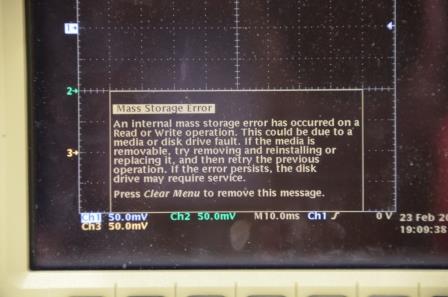 Error Massage Mass Storage