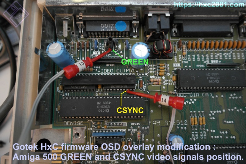 Gotek HxC Firmware On-Screen-Display Amiga wiring