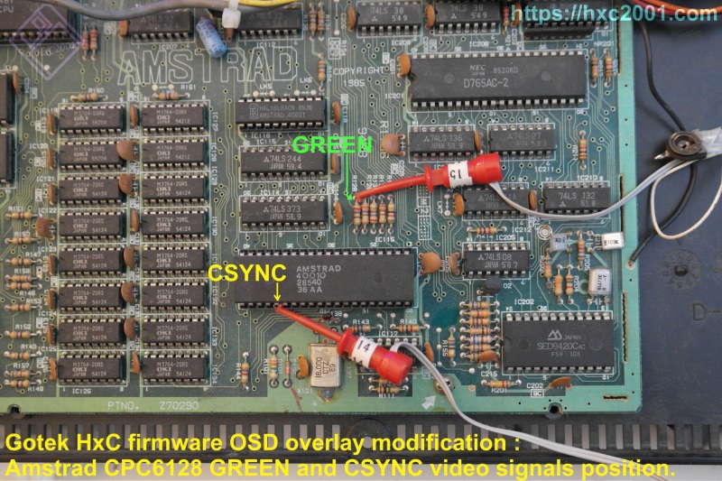 Gotek HxC Firmware On-Screen-Display Amstrad CPC wiring